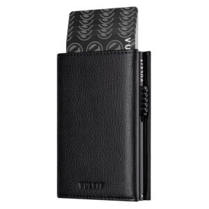 VC302- Side Slider Mechanism, with/without Back Zipper Pocket, Magnetic Strip Closure Tri-fold Wallet - Emporium Shop