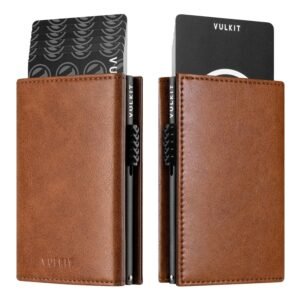 VC302- Side Slider Mechanism, with/without Back Zipper Pocket, Magnetic Strip Closure Tri-fold Wallet - Emporium Shop