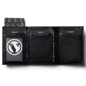 VC302- Side Slider Mechanism, with/without Back Zipper Pocket, Magnetic Strip Closure Tri-fold Wallet - Emporium Shop